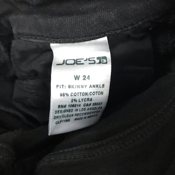 Joe's Jeans Black Skinny Ankle Legging Denim 24 - Picture 3 of 8